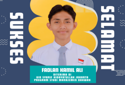 Alumni MA PLUS AN NAHL, Fadlan Kamil Ali, Diterima di UIN Syarif Hidayatullah Jakarta Program Studi Manajemen Dakwah